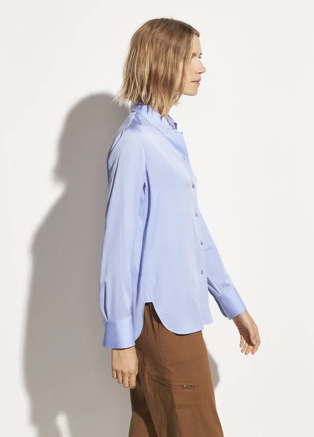 Vince - Slim Fitted Blouse in Aqua Bloom