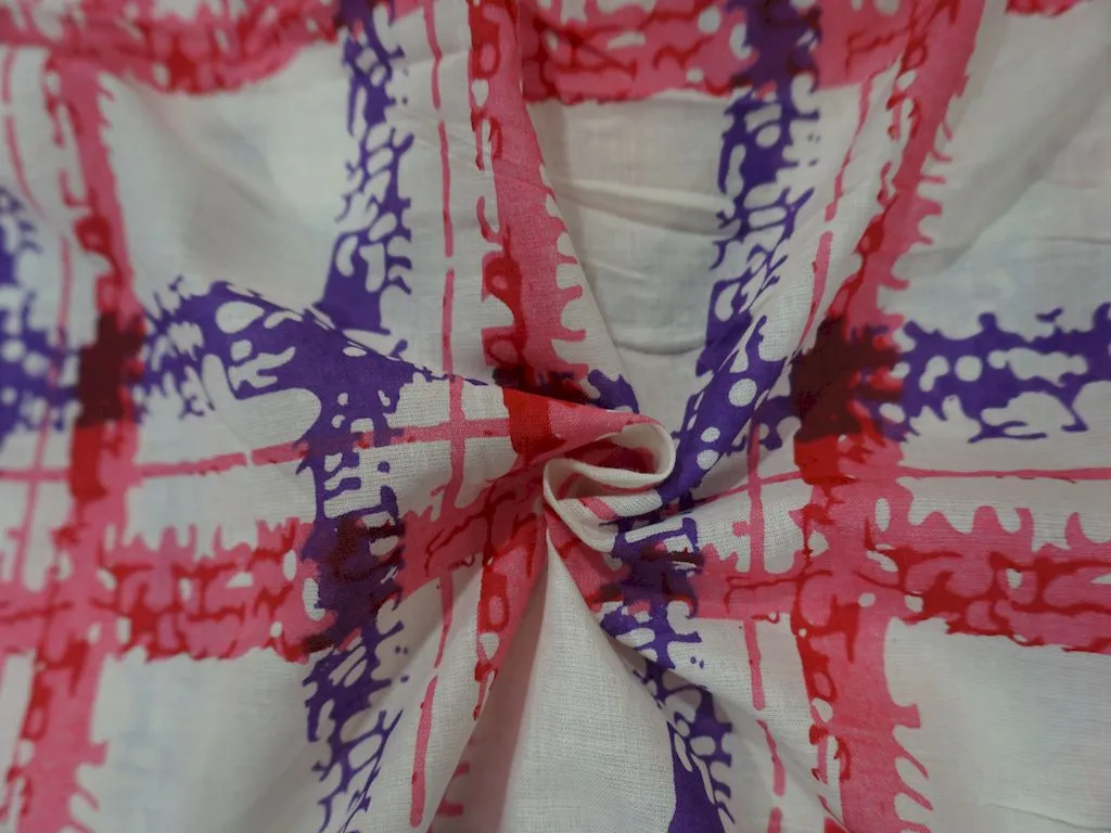 White Digital Print Cotton Fabric