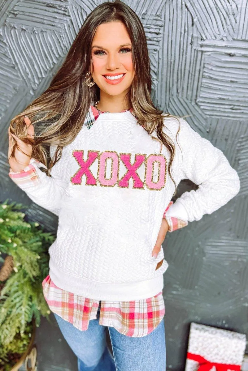 XOXO Glitter Chenille Sweater